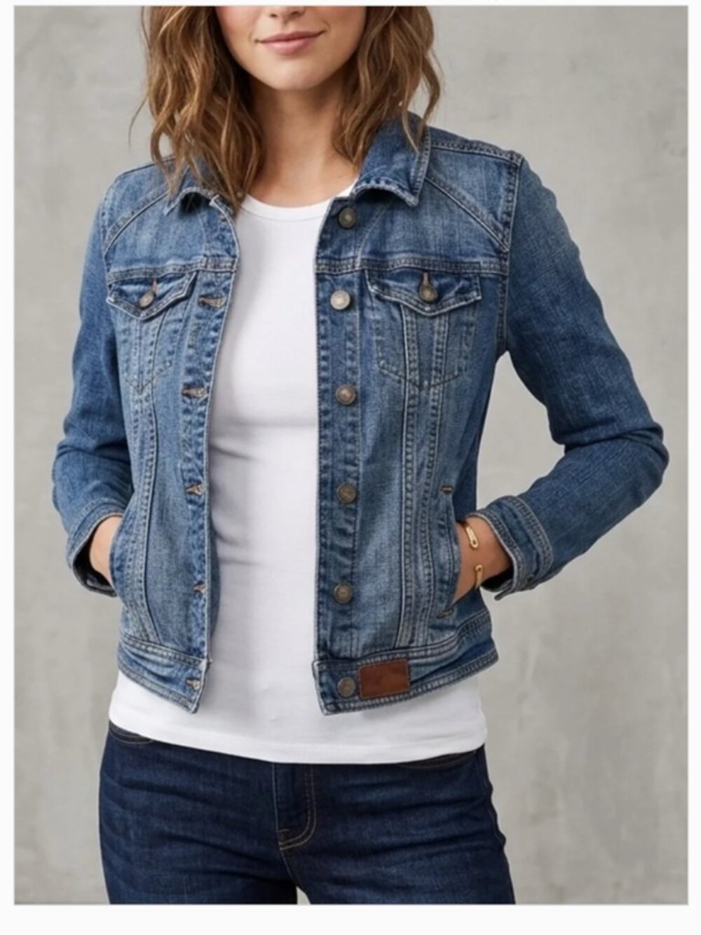 Anthropologie Pilcro & Letterpress Classic Denim Jean Jacket Women's Size M